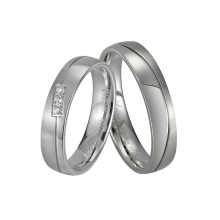CZ Stone Stainless Steel Jewellery Engagement Couple Steel Ring